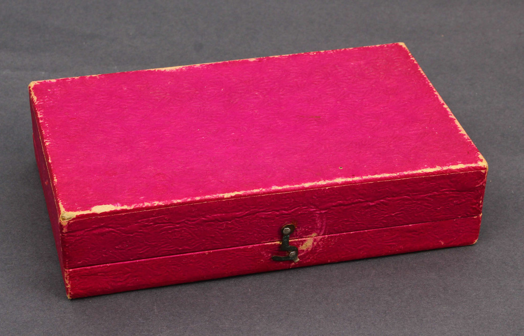 Apzeltīta sudraba karotītes oriģinālajā kastē ar emalju (6 gab.)