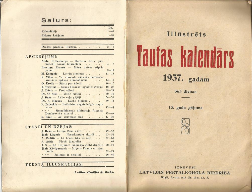 Ilustrēts tautas kalendārs 1936