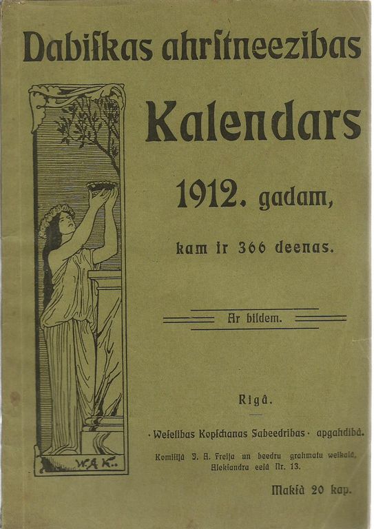 Dabiskās ārstniecības kalendārs 1912.g.