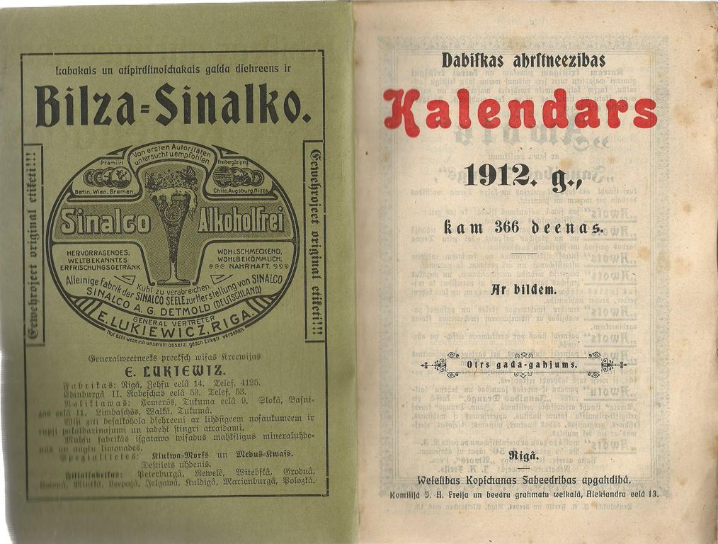 Календарь естественного лечения 1912 года