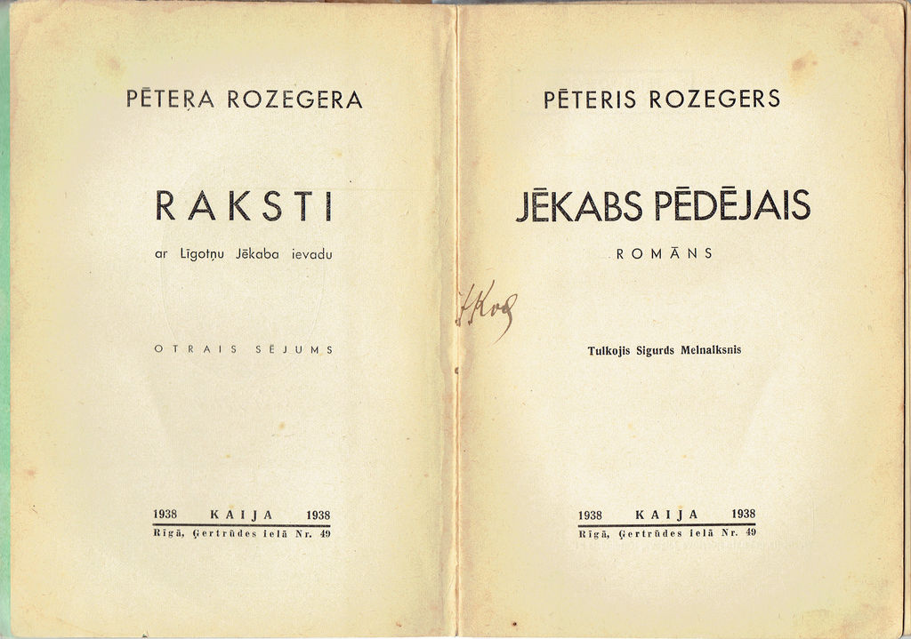Pēteris Rozegers, 5 books