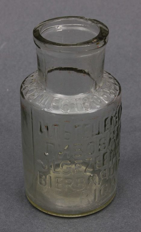 Glass jar / bottle with an inscription