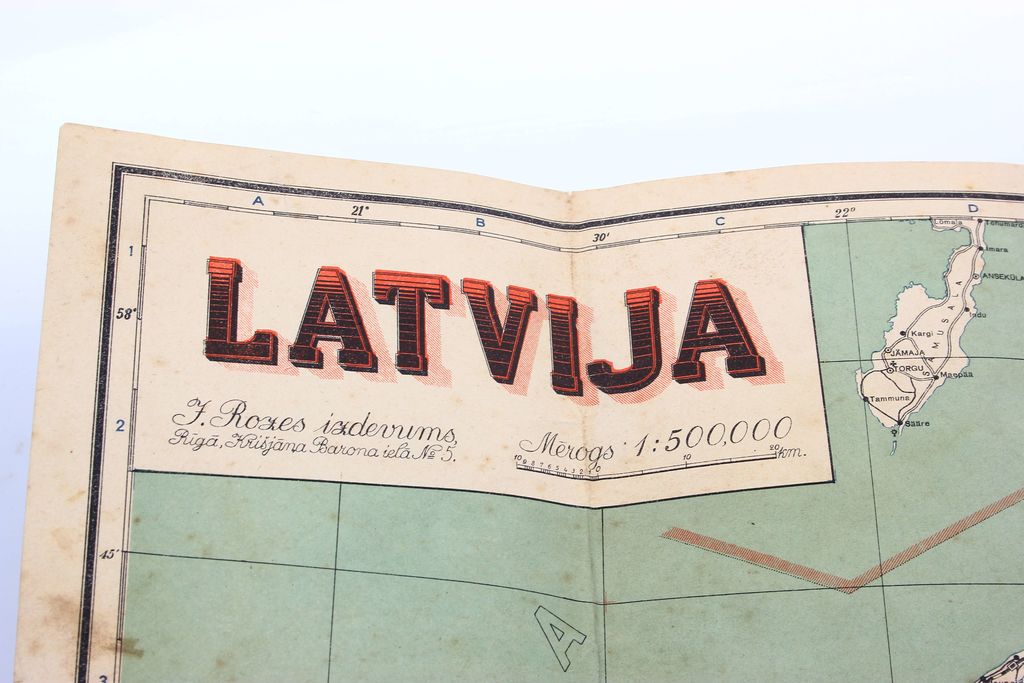 Туристическая карта Латвии для туристов