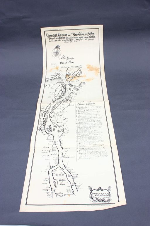 Репродукция карты Даугавы в 1688 году