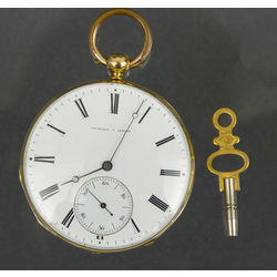 Antique Vacheron Constantin 18K gold Award pocket watch key wind with St.George cross