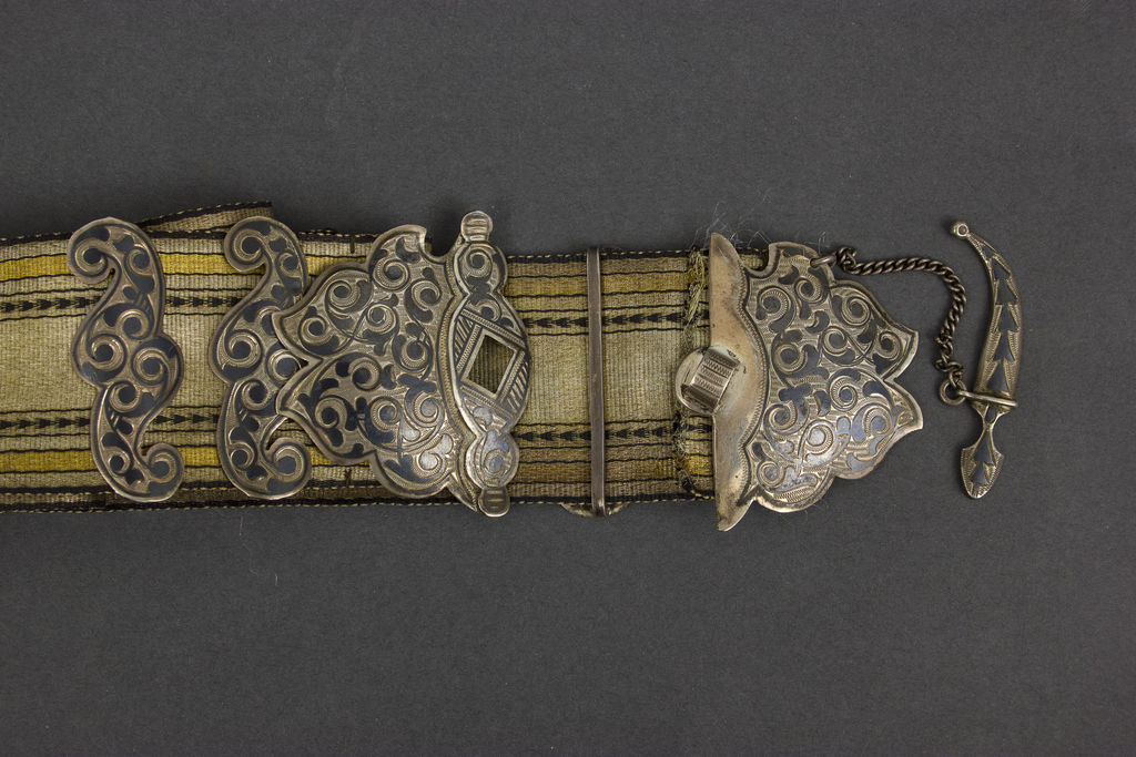 Caucasian silver set - belt, powder case, bracelet, brooch
