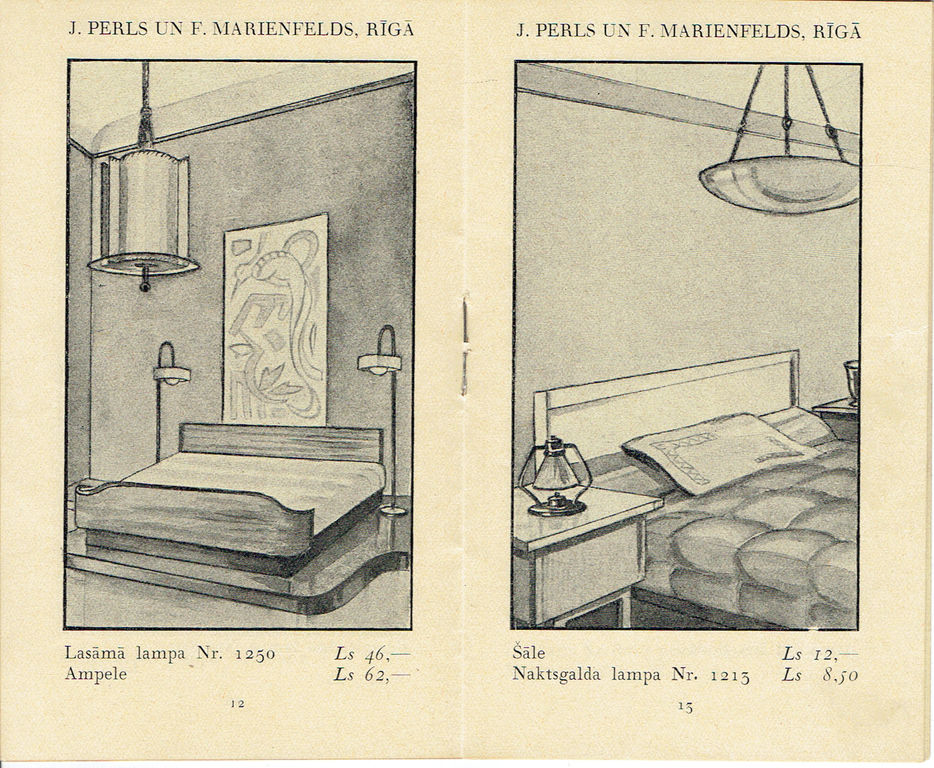 Catalog of lamp stores by J.Perls and F.Marienfield.