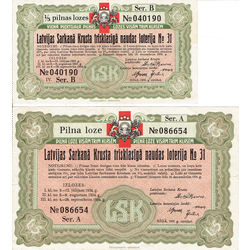 Sarkanā krusta loterijas biļetes (4 gab.)