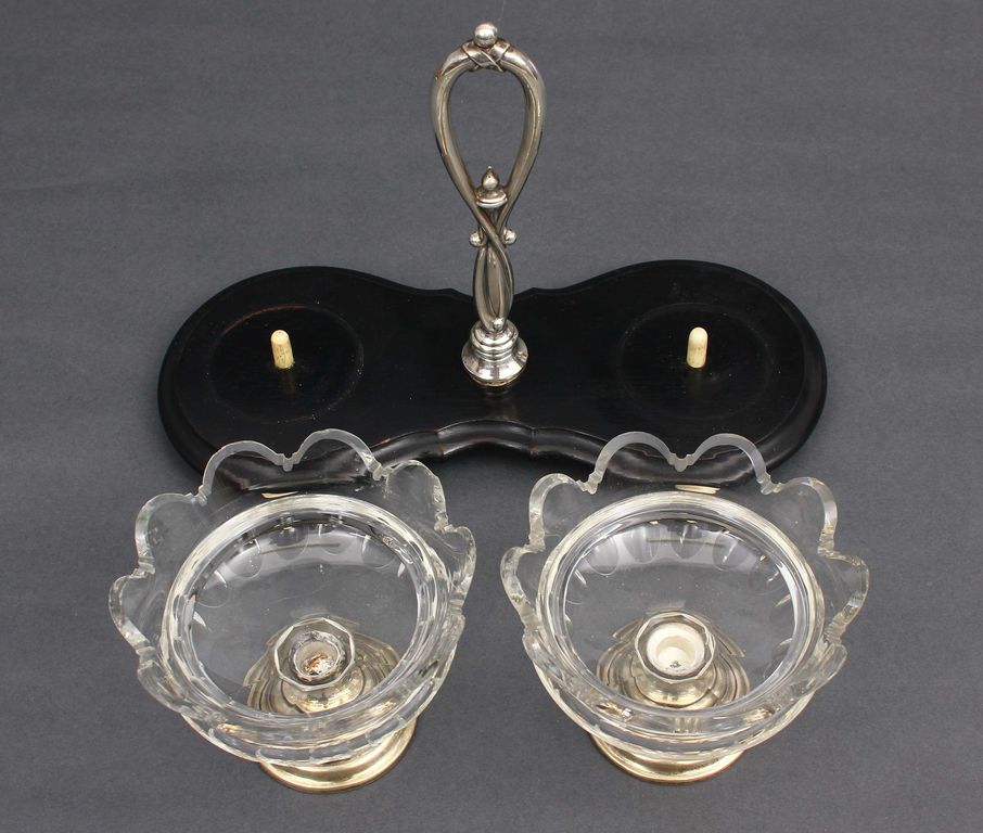 Crystal serving dish (2 pcs.) with a stand