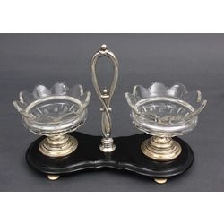 Crystal serving dish (2 pcs.) with a stand