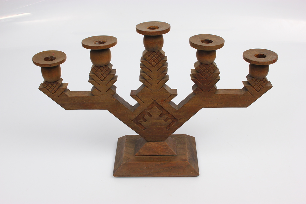 Wooden candlestick for 5 candles