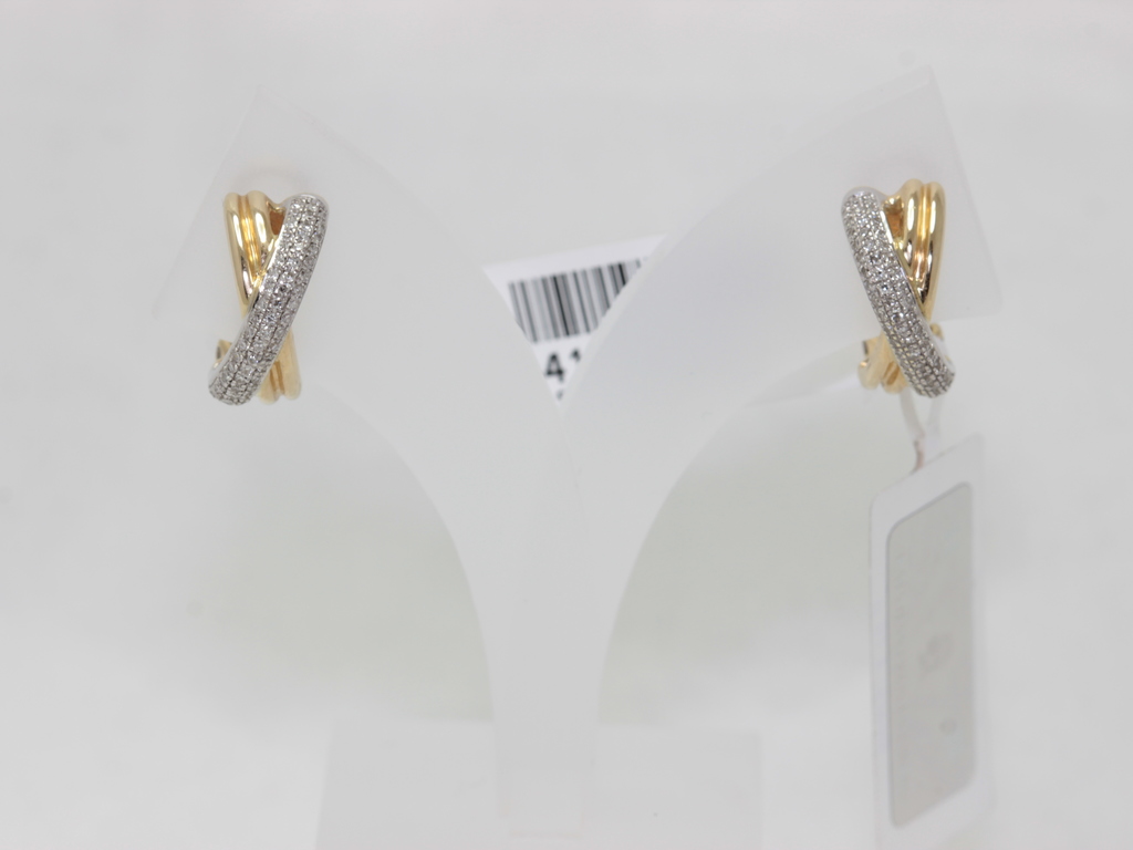 Gold earrings with 120 diamonds