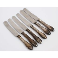 Silver plated metal knives Solingen (6 pcs.)