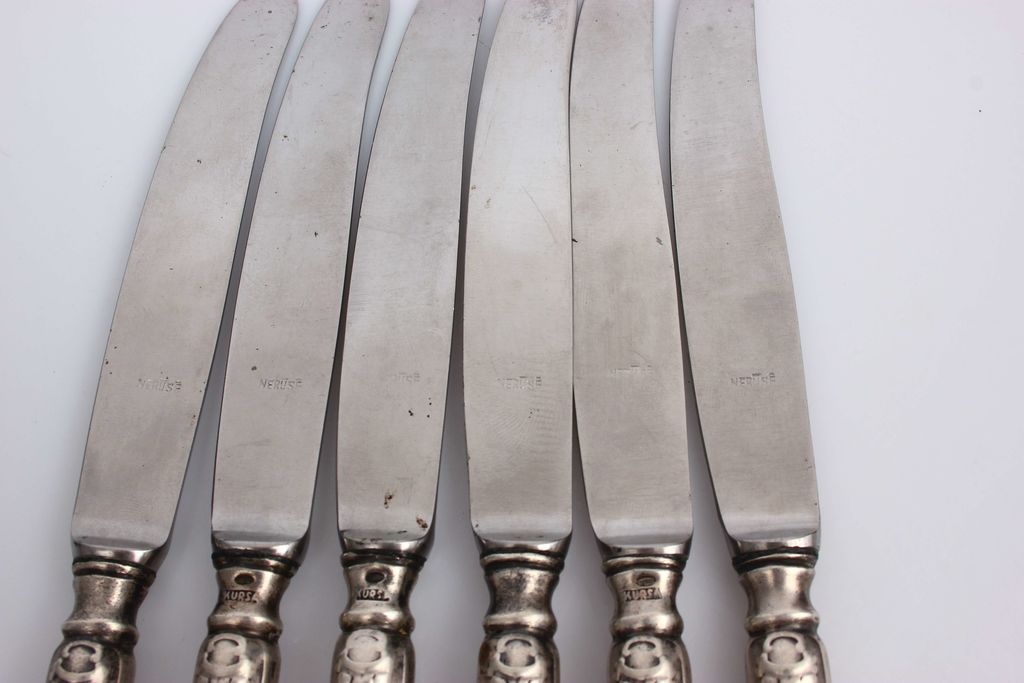 Серебряные ножи 6 шт.