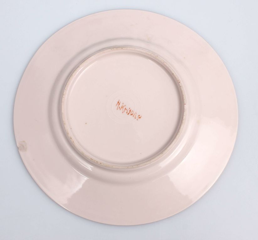 Окрашенная фарфоровая тарелка 
