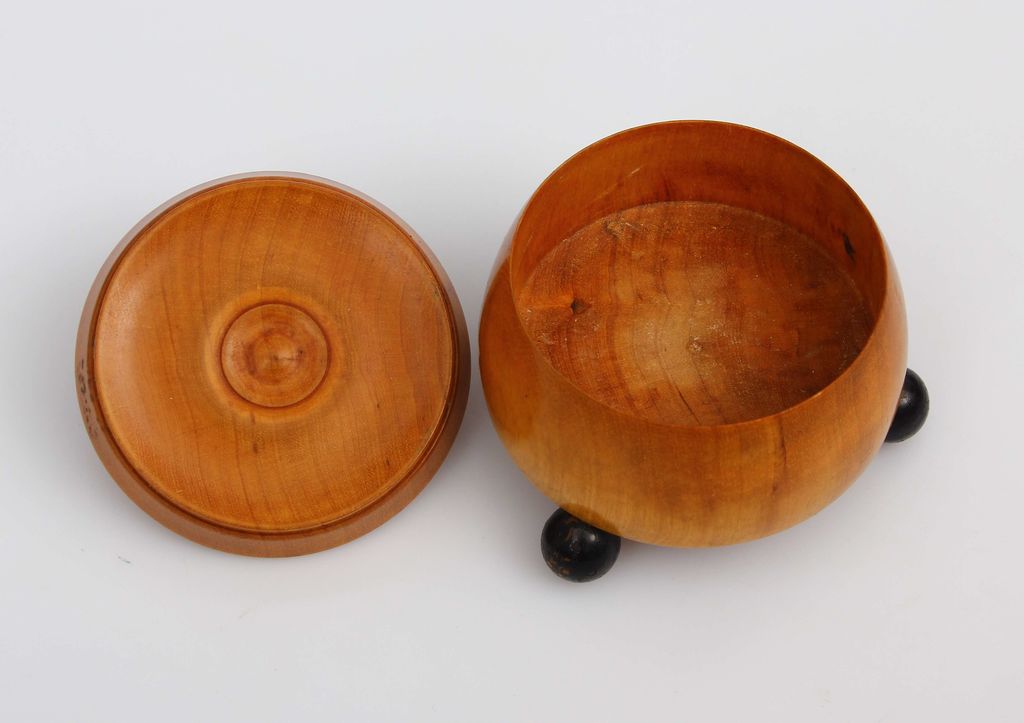 Round wooden chest
