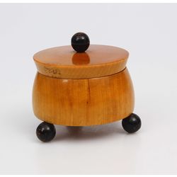 Round wooden chest