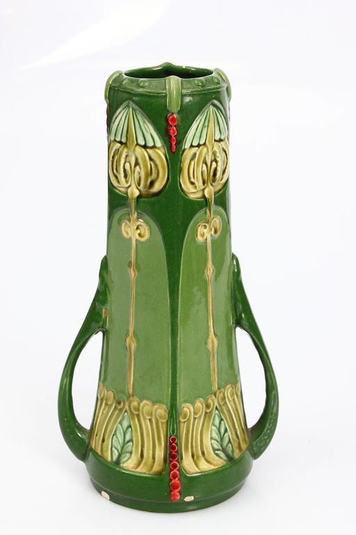 Art Nouveau faience vase