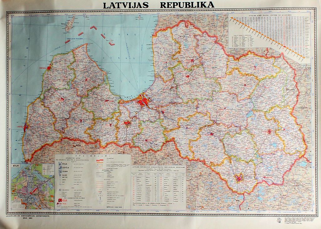 Map of the Republic of Latvia