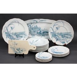 Porcelain set - plates of different sizes, cutting board