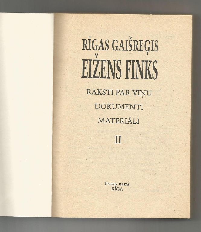Rīgas gaišreģis, Eižens Finks(otrā grāmata)