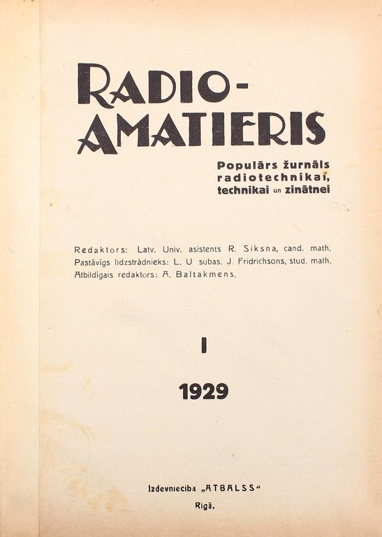 A popular magazine for radio technology, technology and science 