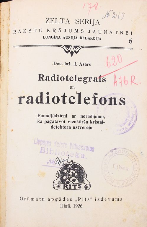 Radiotelegrafs un radiotelefons, J.Asars