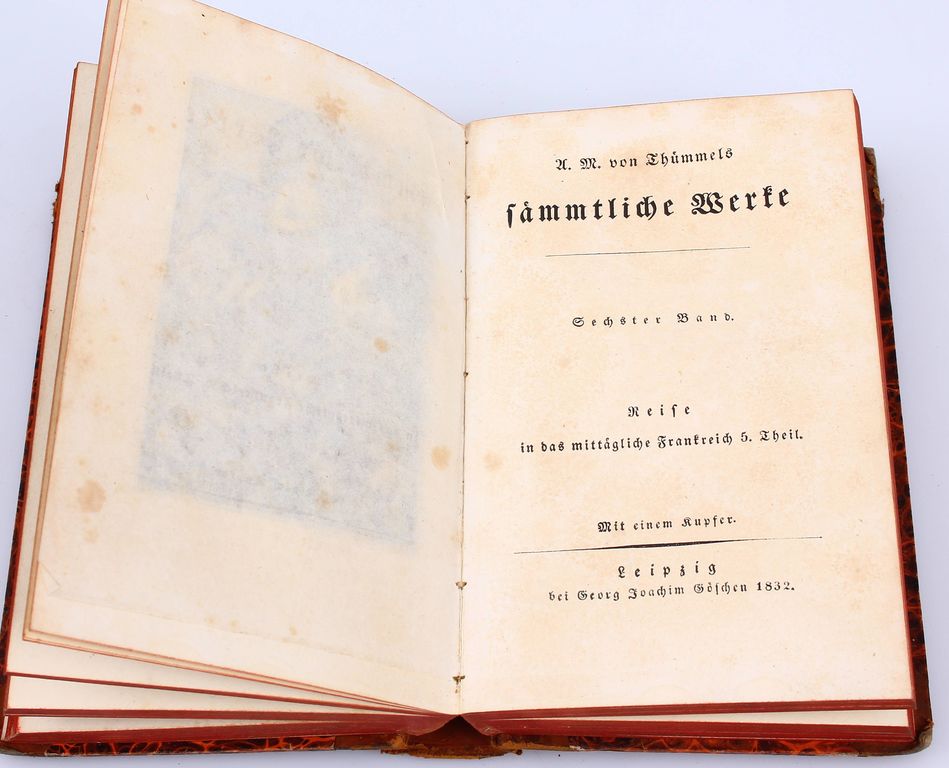 M.A. von Thummel, Fammtliche Berte (Volumes 1, 2, 5, 6) with exlibri