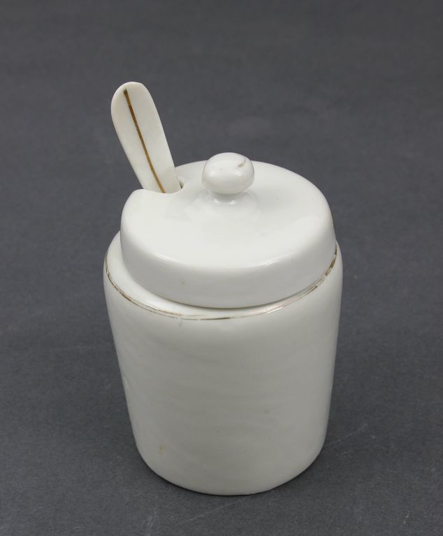 Porcelain mustard container