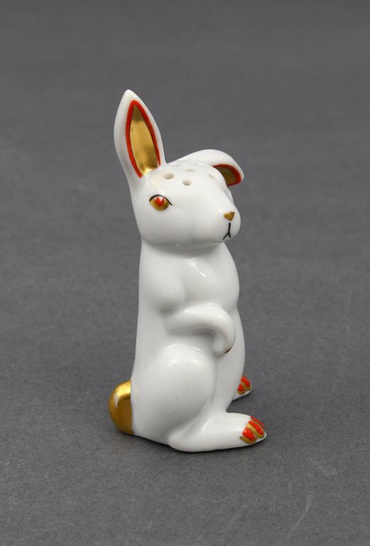 Porcelain salt utensil 'Hare(white with red)'