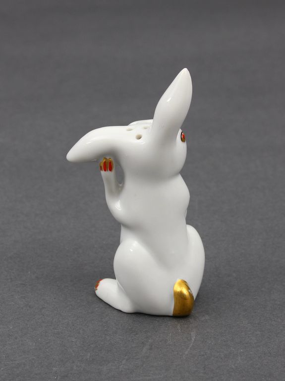 Porcelain salt utensil 'Hare(white with red)'