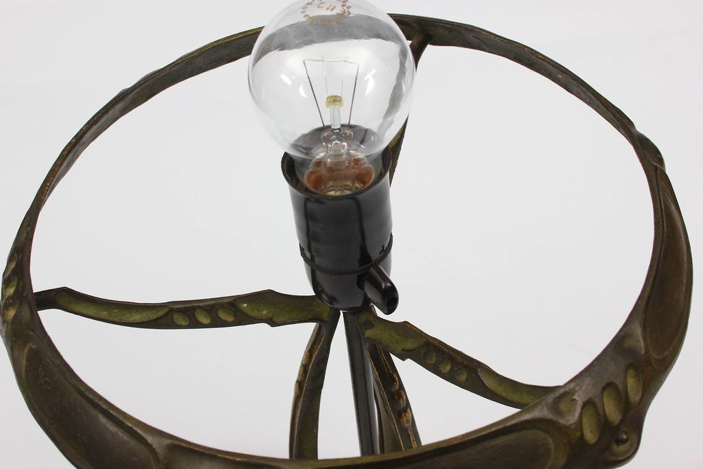 Art nouveau bronze table lamp