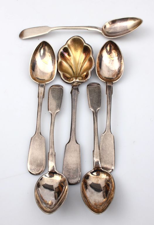 Silver spoon set 5+1