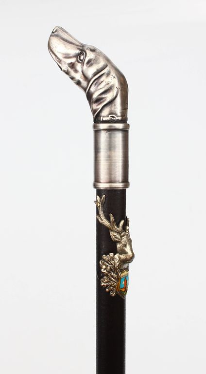 Walking stick with silver plated finish 