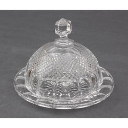 Crystal butter bowl with lid