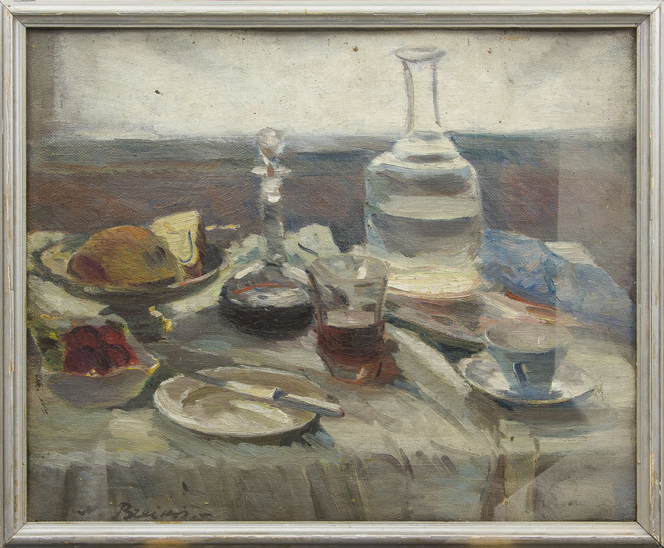 Still life with decanter (two-sided painting)