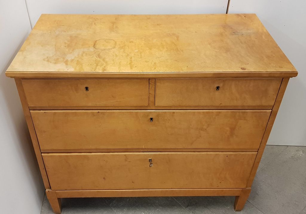 Birchwood chest of drawers