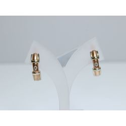 Gold earrings with 2 brilliants
