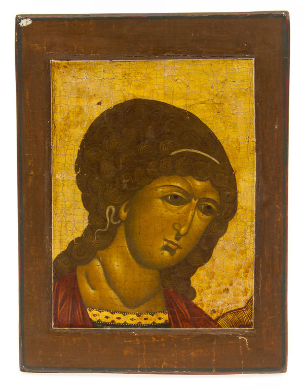 Hand painted wooden icon with guilding