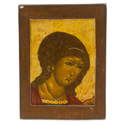 Hand painted wooden icon with guilding