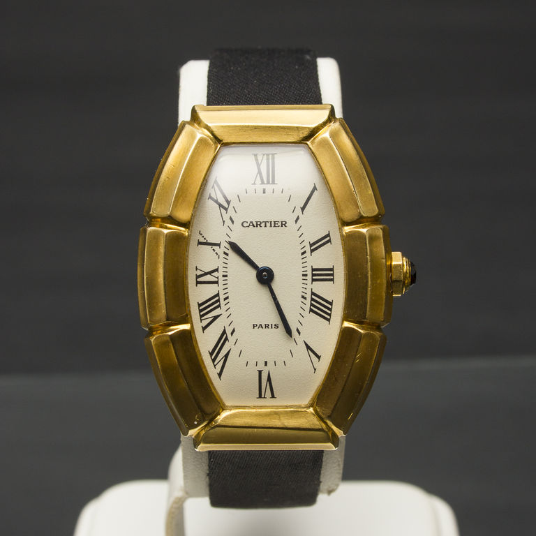 French gold watch Cartier Tonneau Bambou