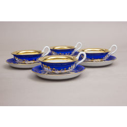Porcelain cups with saucers 4 pcs.