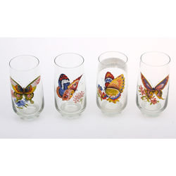 Стеклянные стаканы 4 шт. «Бабочки»