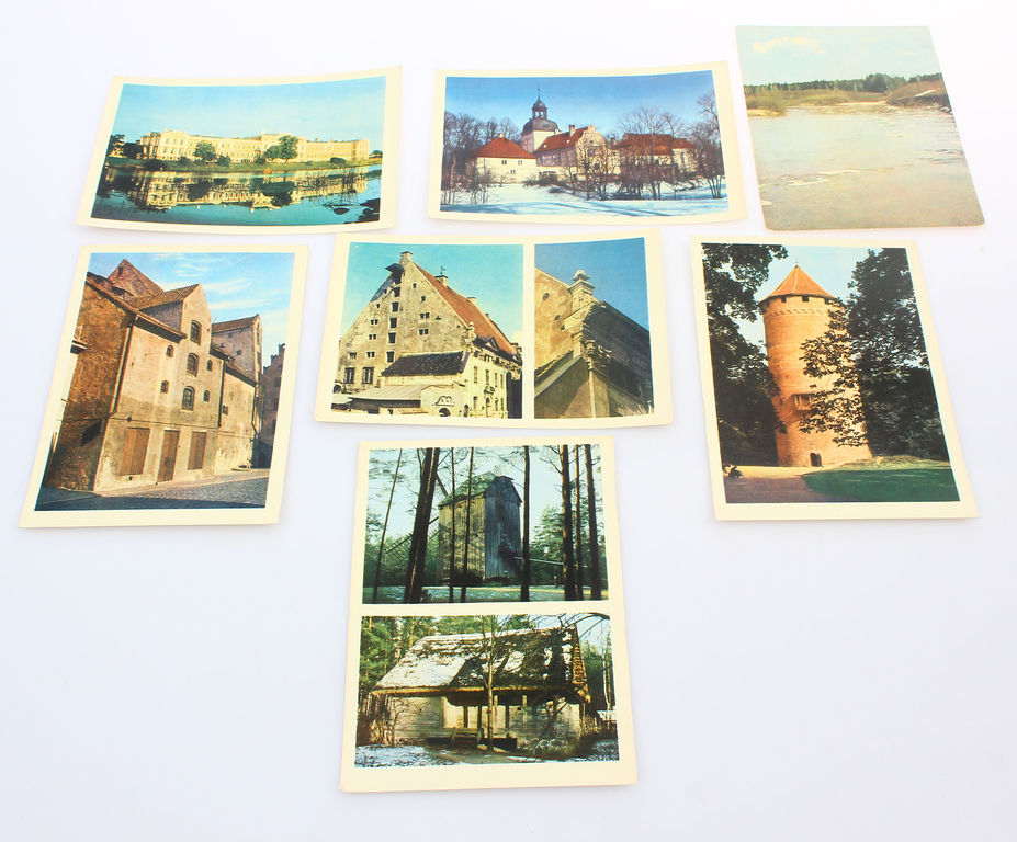 7 postcards with Latvian views