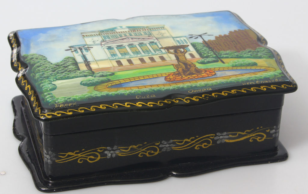 Wooden box with painting 