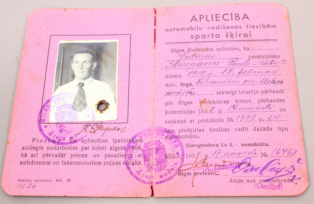 Driving license for sports class