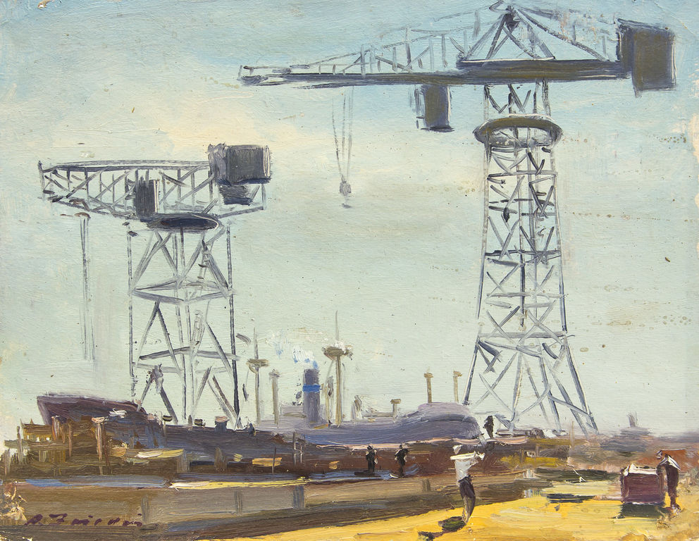 Cranes in port