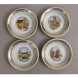4 porcelain plates 