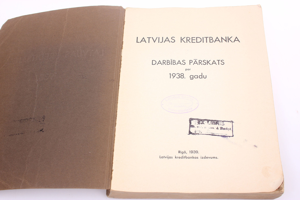 Годовой отчет Латвийского кредитного банка за 1938 год