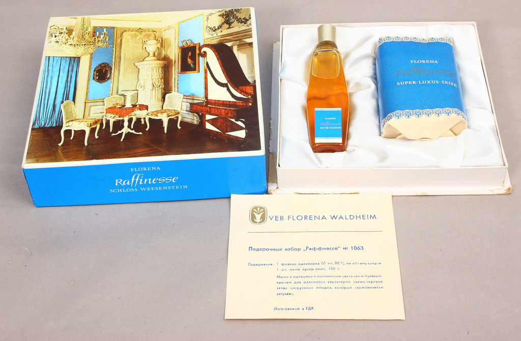 Perfume and soap set in original packaging 